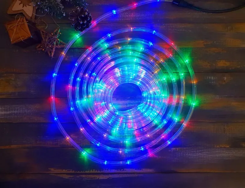 Гірлянда дюралайт вулична LED RGB 220V 4.4W SMD5050 MULTI IP44 (BY-015/4) фото 5