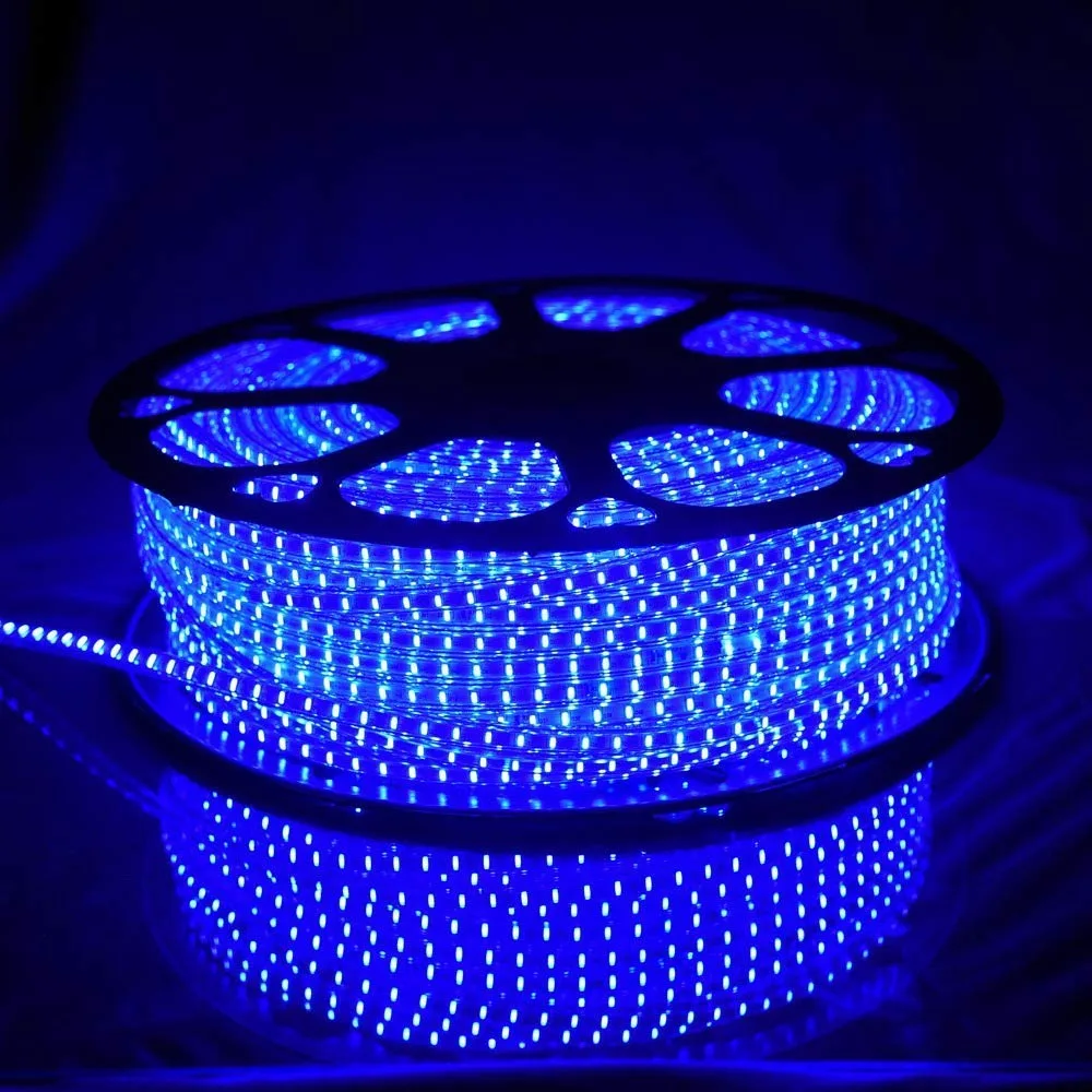 Стрічка дюралайт світлодіодна 220V 4.4W BLUE IP44 1m (BY-007)