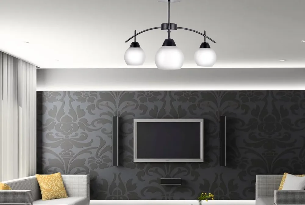 Люстра стельова класична в зал E27 60W BK (LK-562C/3) фото 7