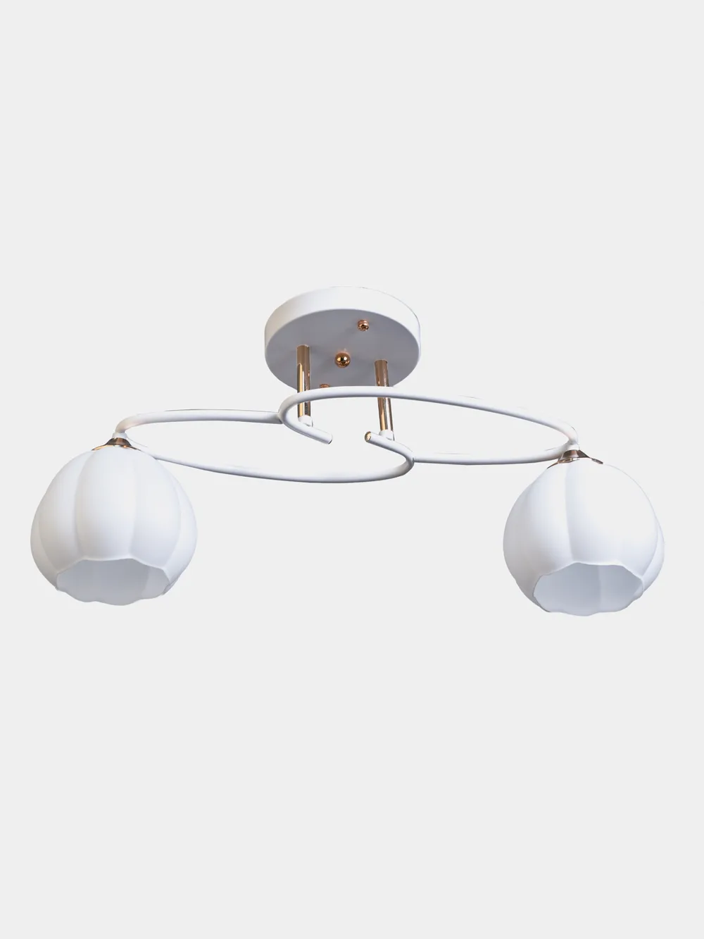 Люстра класична с 2 белимим плафонами LK-736C/2 E27 WH+FG