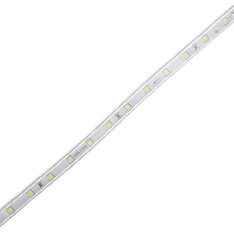 Світлодіодна стрічка вологозахищена холодний відтінок 220V 4.8W 2835 CW WHITE PCB IP65 1m (BY-028/60) фото 2
