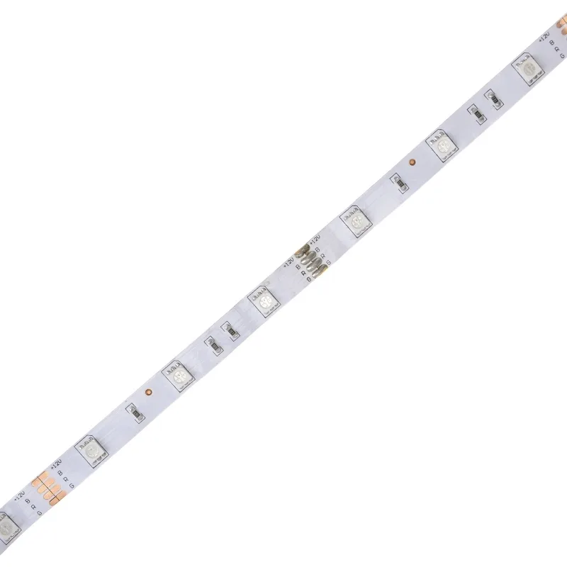 Кольорова LED негерметична стрічка 12V 7.2W 5050 WHITE PCB RGB IP20 1m (BY-024/30) фото 6